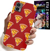 ETUI DO MOTOROLA EDGE 30 NEO - WZÓR Z WESOŁĄ PIZZĄ NA CZERWONYM TLE