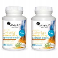 2x Aliness CYTRYNIAN MAGNEZU z POTASEM i B6 100ka Skurcze nóg Mięśnie Serce