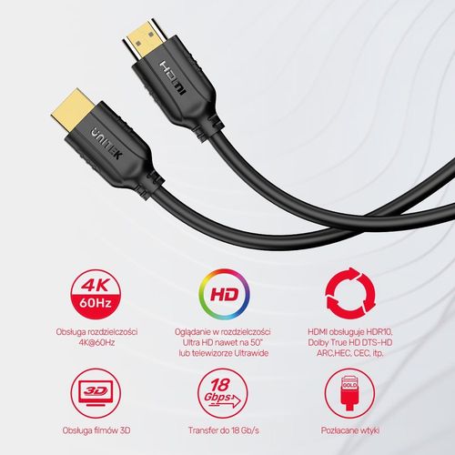 Unitek Kabel HDMI 2.0 4K 60Hz 3m na Arena.pl