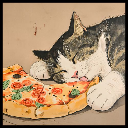 Plakat 70x70cm Pizza Dla Kota na Arena.pl