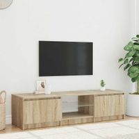 Szafka pod TV, z LED, przydymiony dąb, 140 x 40 x 36 cm