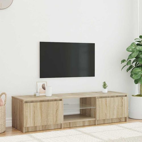Szafka pod TV, z LED, przydymiony dąb, 140 x 40 x 36 cm na Arena.pl