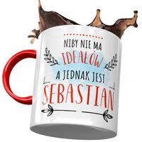 Kubek Czerwony Dla Sebastiana Męża Kolegi Prezent Z Nadrukiem Ze Zdjęciem