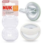 NUK Smoczek uspokajający MOMMYFEEL 0-9m zielony + biały 2 sztuki
