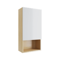 Tuto szafka wisząca wnękowa z frontem prawa 40x80 cm, dąb/biały połysk