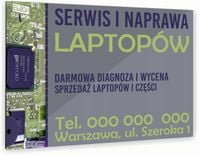 nadruk UV TABLICZKA reklamowa nierdzewna dibond 40x30 SERWIS LAPTOPÓW