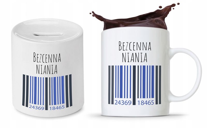 Zestaw Dla Niani Opiekunki Kubek + Skarbonka Z Nadrukiem Ze Zdjęciem zdjęcie 1