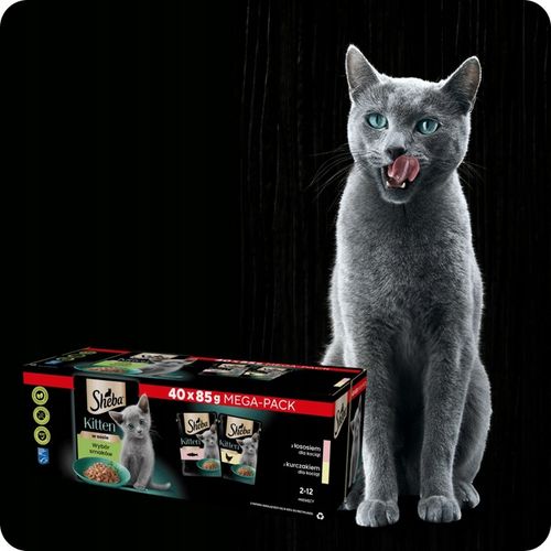 SASZETKI SHEBA KITTEN WYBÓR SMAKÓW Z ŁOSOSIEM I KURCZAKIEM 40X85G na Arena.pl