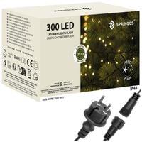 Lampki choinkowe 300 led zimny biały, flash niebieski 25,5 m oświetlenie świąteczne IP44