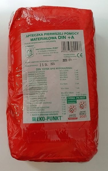 APTECZKA SAMOCHODOWA 41 elementów CAŁA EUROPA norma DIN13164:2022 +ustnik zdjęcie 7