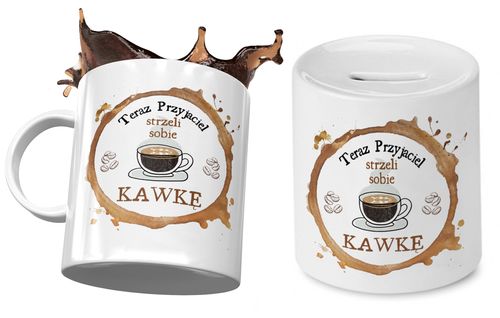 Dla Przyjaciela Zestaw Kubek + Skarbonka Prezent Z Nadrukiem Ze Zdjęciem na Arena.pl