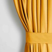 CURT/AH/VELVET/PLEAT/MUSTARD/N/140X270/1PC