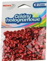 CEKINY HOLOGRAMOWE 6MM CZERWONY H20 BREWIS HIT!!!