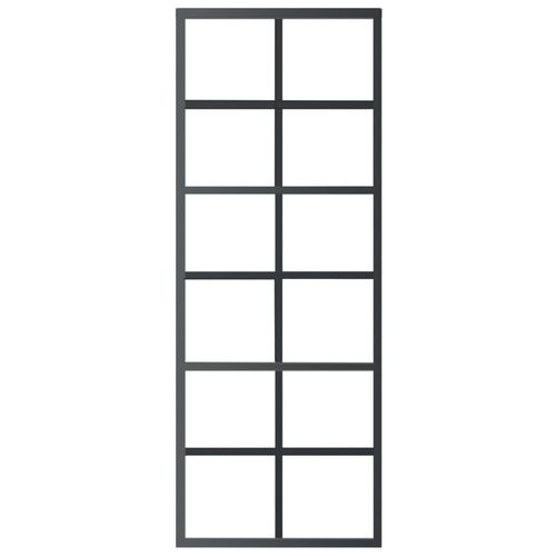 Drzwi przesuwne z osprzętem, szkło ESG i aluminium, 76x205 cm na Arena.pl