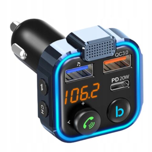 Transmiter Bluetooth do Samochodu Zestaw Głośnomówiący MP3 Ładowarka FM na Arena.pl