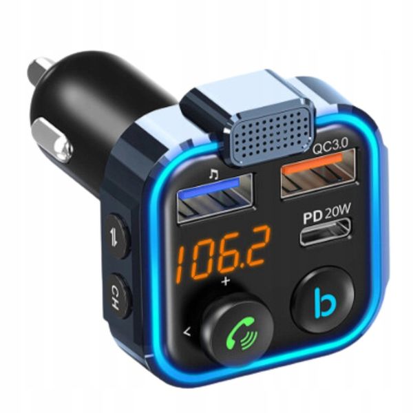 Transmiter Bluetooth do Samochodu Zestaw Głośnomówiący MP3 Ładowarka FM zdjęcie 4