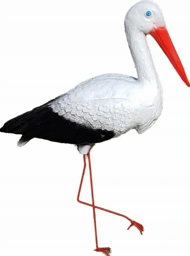 BOCIAN FIGURKA OGRODOWA PTAK WBIJANY STOJĄCY DEKORACJA ZEWNĘTRZNA DO OGRODU zdjęcie 1