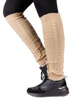Ocieplacze getry na nogi beżowe warkocz Uniwersalny YOCLUB