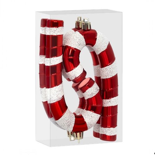 ozdoba na choinkę 4 szt. lizak czerwono-biały 7 x 14 cm bsn73 na Arena.pl