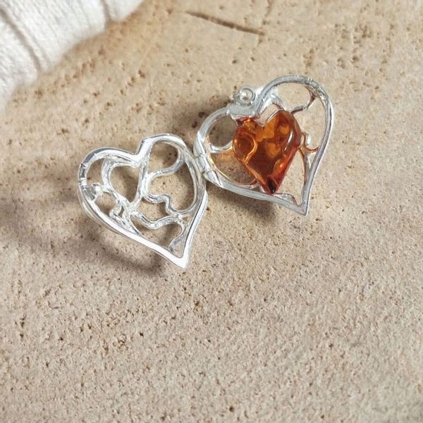 Naszyjnik Sekretnik Srebrny z Bursztynem zdjęcie 8