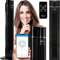 WENTYLATOR KOLUMNOWY CZARNY XXL 110CM JONIZACJA 60W PILOT + APLIKACJA