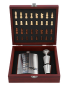 Zestaw Piersiówka Szachy Kieliszki Lejek