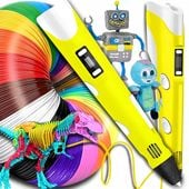 NAJNOWSZY DŁUGOPIS 3D DLA DZIECI DRUKARKA 3D PEN MAGICZNY ŻÓŁTY + WKŁAD