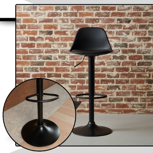 Hoker barowy plastikowy czarny obrotowy regulowany ekoskóra do wyspy na Arena.pl