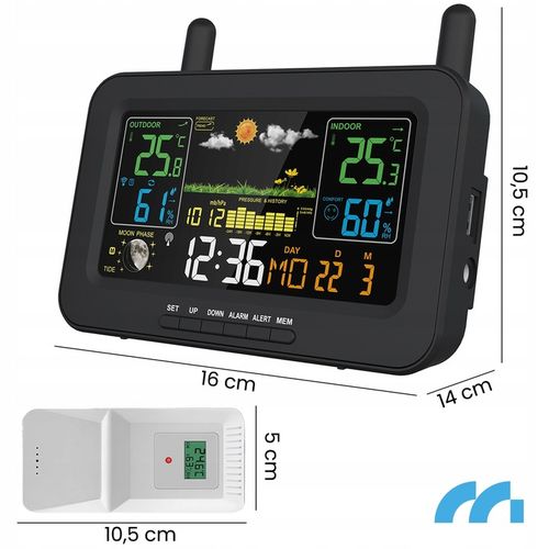 BEZPRZEWODOWA STACJA POGODOWA CZUJNIK POGODY TERMOMETR BAROMETR na Arena.pl