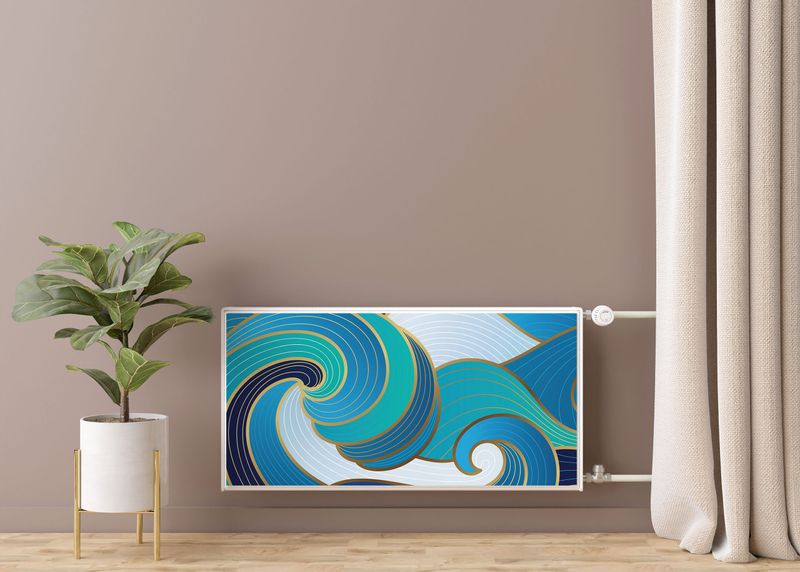 MATA Magnetyczna Na Grzejnik Abstrakcyjne Fale Line-art 120cm x 60cm zdjęcie 7