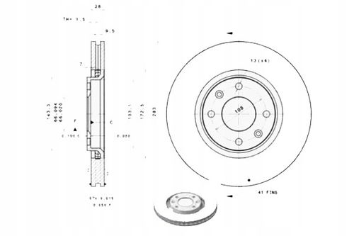TARCZA HAM PRZOD 283X26 V BREMBO na Arena.pl