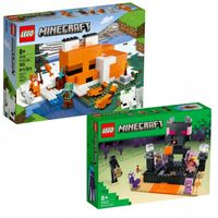 LEGO MINECRAFT SIEDLISKO LISÓW 21178 + Arena Endu 21242 KLOCKI ZESTAW