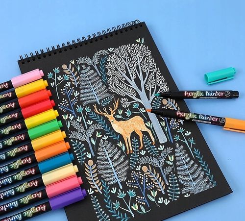 Pisaki Flamastry Mazaki AKRYLOWE 12szt (C025) na Arena.pl