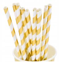 Słomki Papierowe Dekoracyjne Rurki Jednorazowe 10szt Do Napojów Na Urodziny