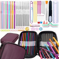 DUŻY ZESTAW DO SZYDEŁKOWANIA W ETUI 100 ELEMENTÓW SZYDEŁKO 0,5-6,5+ETUI