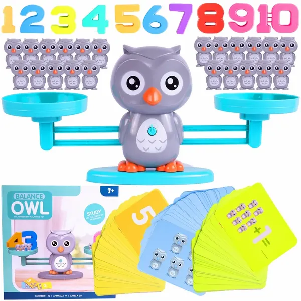 Waga Szalkowa Równoważnia Sowa Nauka Liczenia Sowy zdjęcie 1