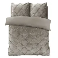 200x200/220 VELVET PINTUCK piaskowy aksamit kpl pościeli