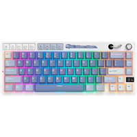 royal kludge rk m65 ocean blue gaming keyboard beige switch