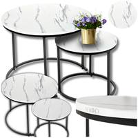 STOLIKI OKRĄGŁE KAWOWE INDUSTRIALNE LOFT GLAMOUR ZESTAW STOLIK 60X60 40X40