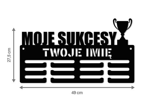 Wieszak na medale MOJE SUKCESY twoje imię dowolny tekst 56.3 na Arena.pl