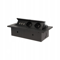 GNIAZDO CHOWANE WPUSZCZANE W BLAT 230V USB CZARNE