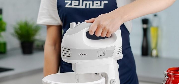 MIKSER RĘCZNY ZHM 2459S Z MISĄ 700W BIAŁY 4 KOŃCÓWKI ROBOT KUCHENNY zdjęcie 4