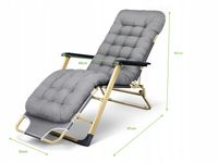 OGRODOWY LEŻAK PLAŻOWY PODUSZKA ROZKŁADANY WYGODNY CZARNY IDEAL GARDEN