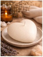 ŚWIECA SOJOWA SERCE DEKORACYJNA BIAŁA NATURALNA OZDOBNA PREZENT