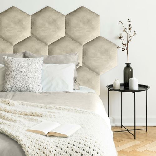 PANELE TAPICEROWANE PLASTER MIODU Heksagon KREMOWY 26cm x 30cm na Arena.pl