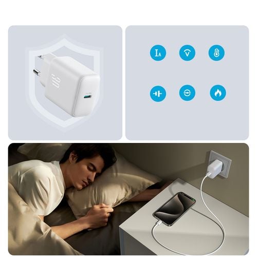 ładowarka sieciowa usb-c pd 30w qc sfc - biała na Arena.pl