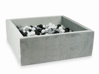Suchy basen z piłeczkami 600 sztuk 110x110x40 Velvet szary (czarne, szare, perłowe)