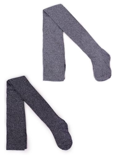 Rajstopy dziewczęce z lurexem ciemnoszaro-czarne 2PAK 140-146 YOCLUB na Arena.pl