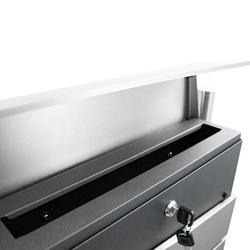 18394 Pojedyńcza skrzynka pocztowa srebrna designerska stalowa na na Arena.pl