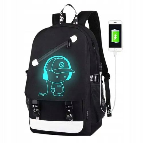 PLECAK SZKOLNY ŚWIECĄCY MŁODZIEŻOWY DUŻY A4 PIÓRNIK LISTONOSZKA SET3 USB na Arena.pl